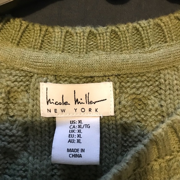 Sage green sweater vest.  Never worn.  Size XL - Picture 3 of 3